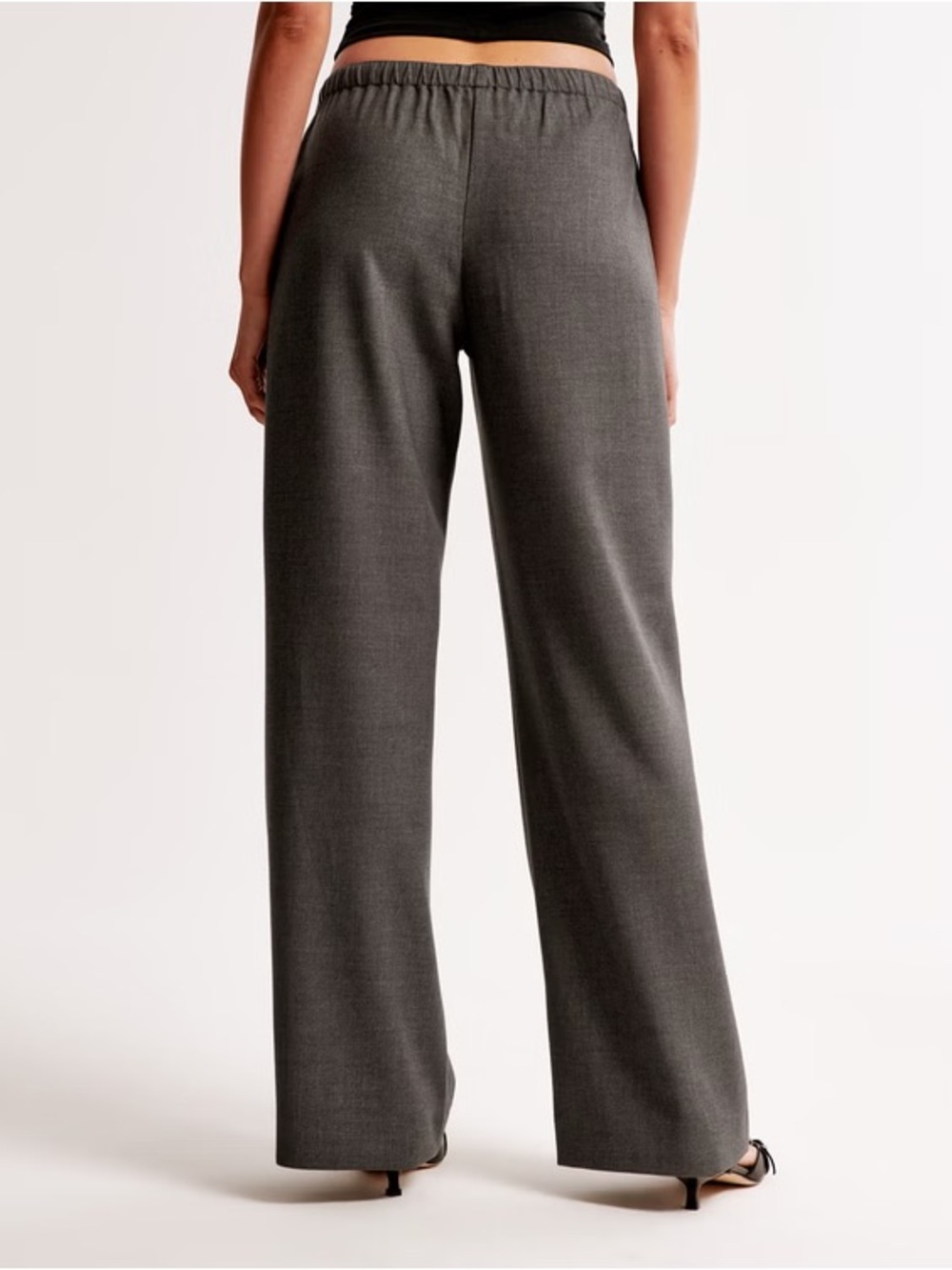 Abercrombie & Fitch Charcoal Wide-Leg Drawstring Pants - Picture 3 of 6